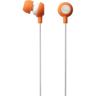 Elecom Sports Earphones, Cable Clip, Pouch, 3 Ear Caps, Orange